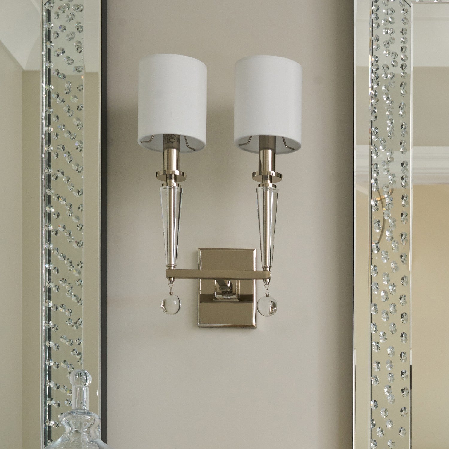 Crystorama - 8102-PN - Two Light Wall Sconce - Paxton - Polished Nickel