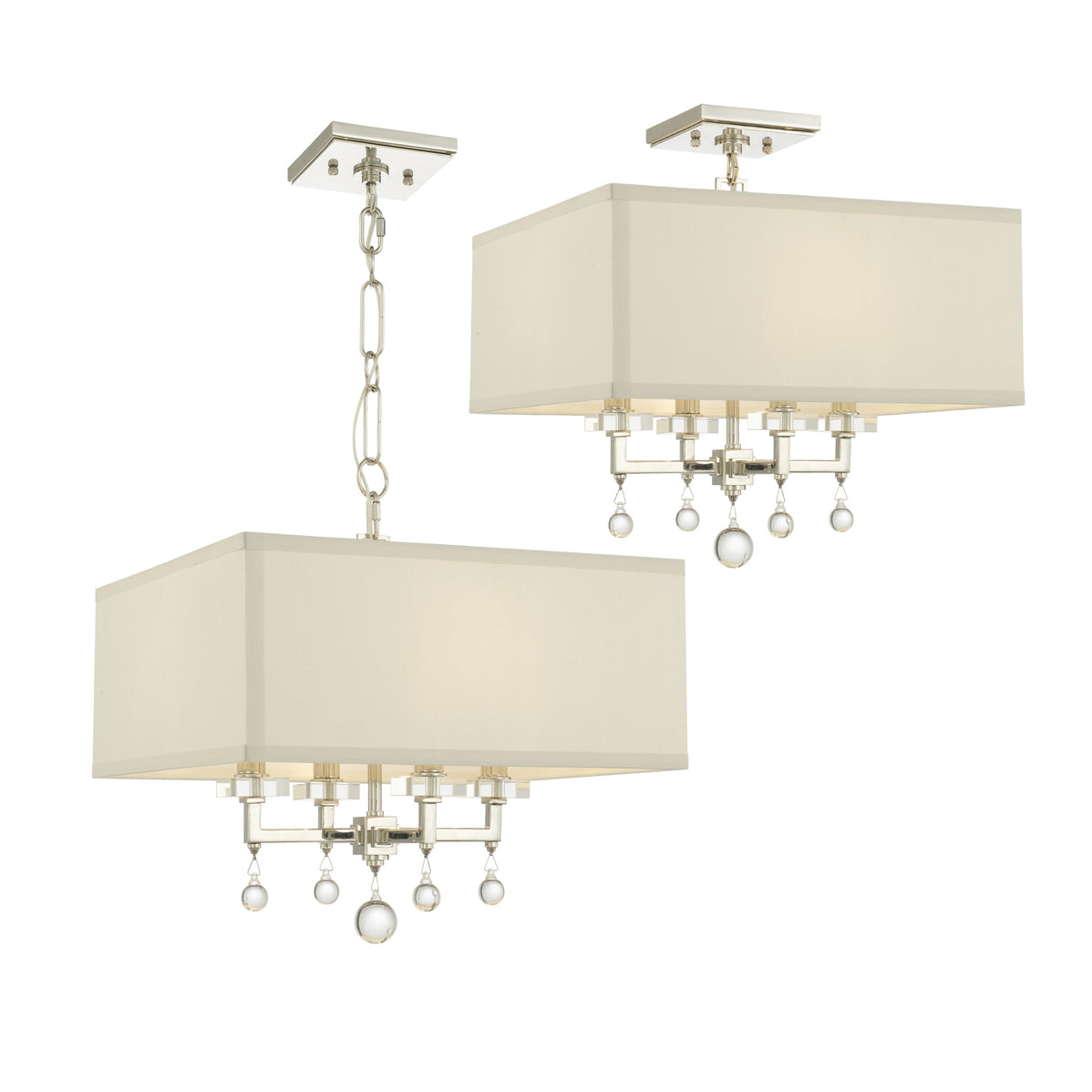 Crystorama - 8105-PN - Four Light Chandelier - Paxton - Polished Nickel