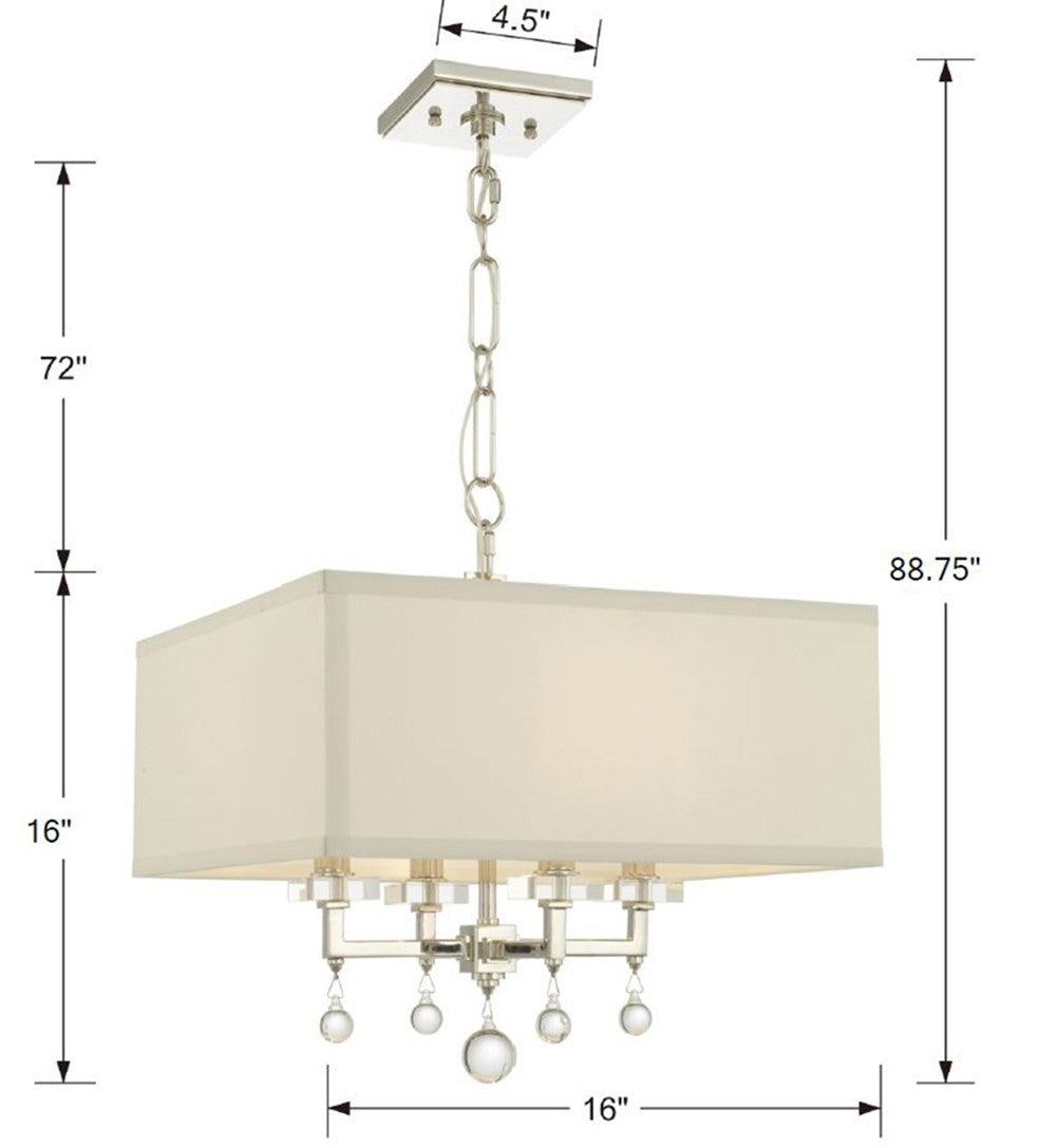 Crystorama - 8105-PN_CEILING - Four Light Semi Flush Mount - Paxton - Polished Nickel