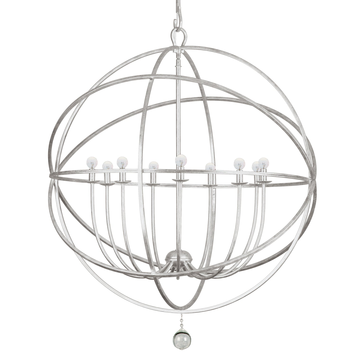 Crystorama - 9229-OS - Nine Light Chandelier - Solaris - Olde Silver