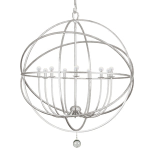 Crystorama - 9229-OS - Nine Light Chandelier - Solaris - Olde Silver