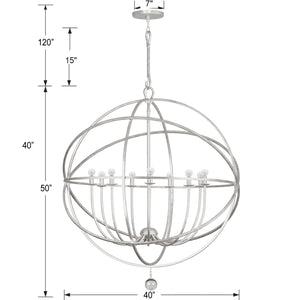 Crystorama - 9229-OS - Nine Light Chandelier - Solaris - Olde Silver