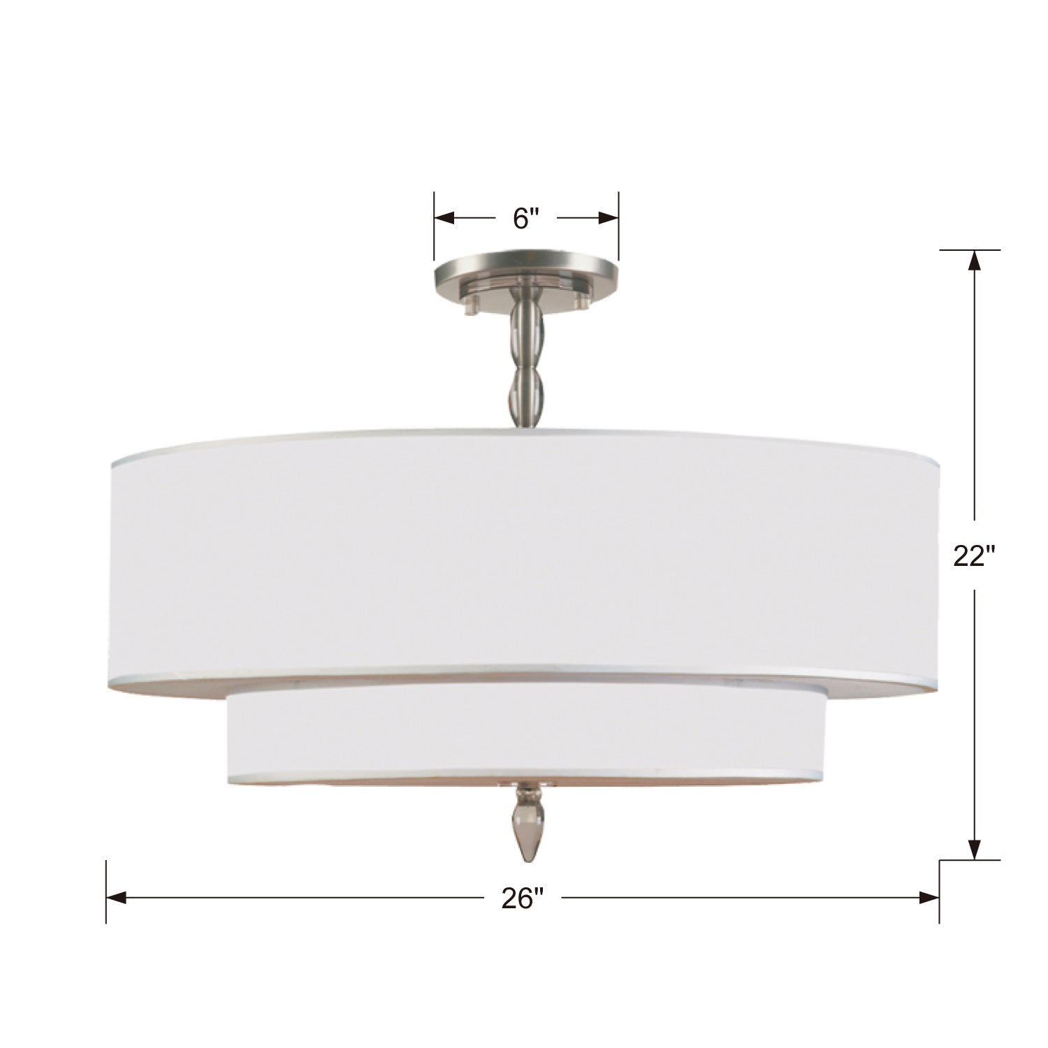 Crystorama - 9507-SN_CEILING - Five Light Semi Flush Mount - Luxo - Satin Nickel