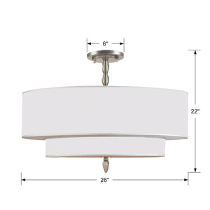 Crystorama - 9507-SN_CEILING - Five Light Semi Flush Mount - Luxo - Satin Nickel