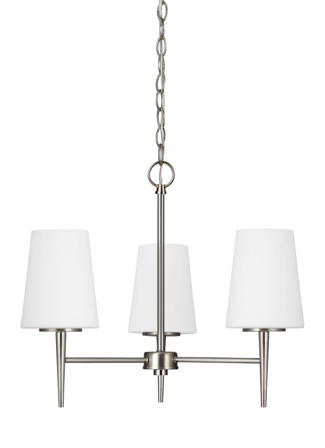 Generation Lighting. - 3140403-962 - Three Light Chandelier - Driscoll - Brushed Nickel