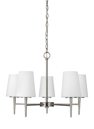 Generation Lighting. - 3140405-962 - Five Light Chandelier - Driscoll - Brushed Nickel