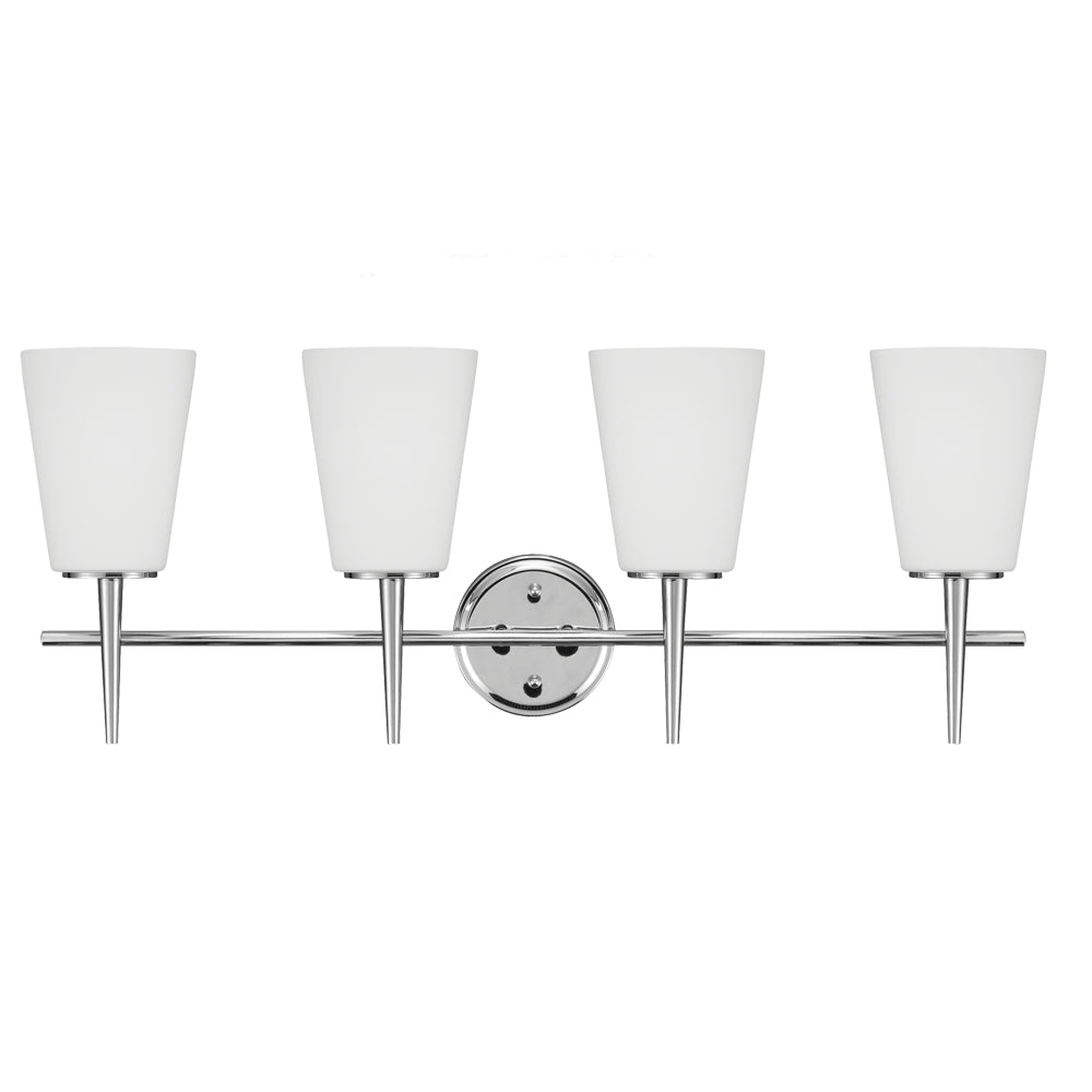 Generation Lighting. - 4440404-05 - Four Light Wall / Bath - Driscoll - Chrome