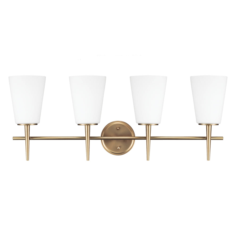 Generation Lighting. - 4440404-848 - Four Light Wall / Bath - Driscoll - Satin Brass