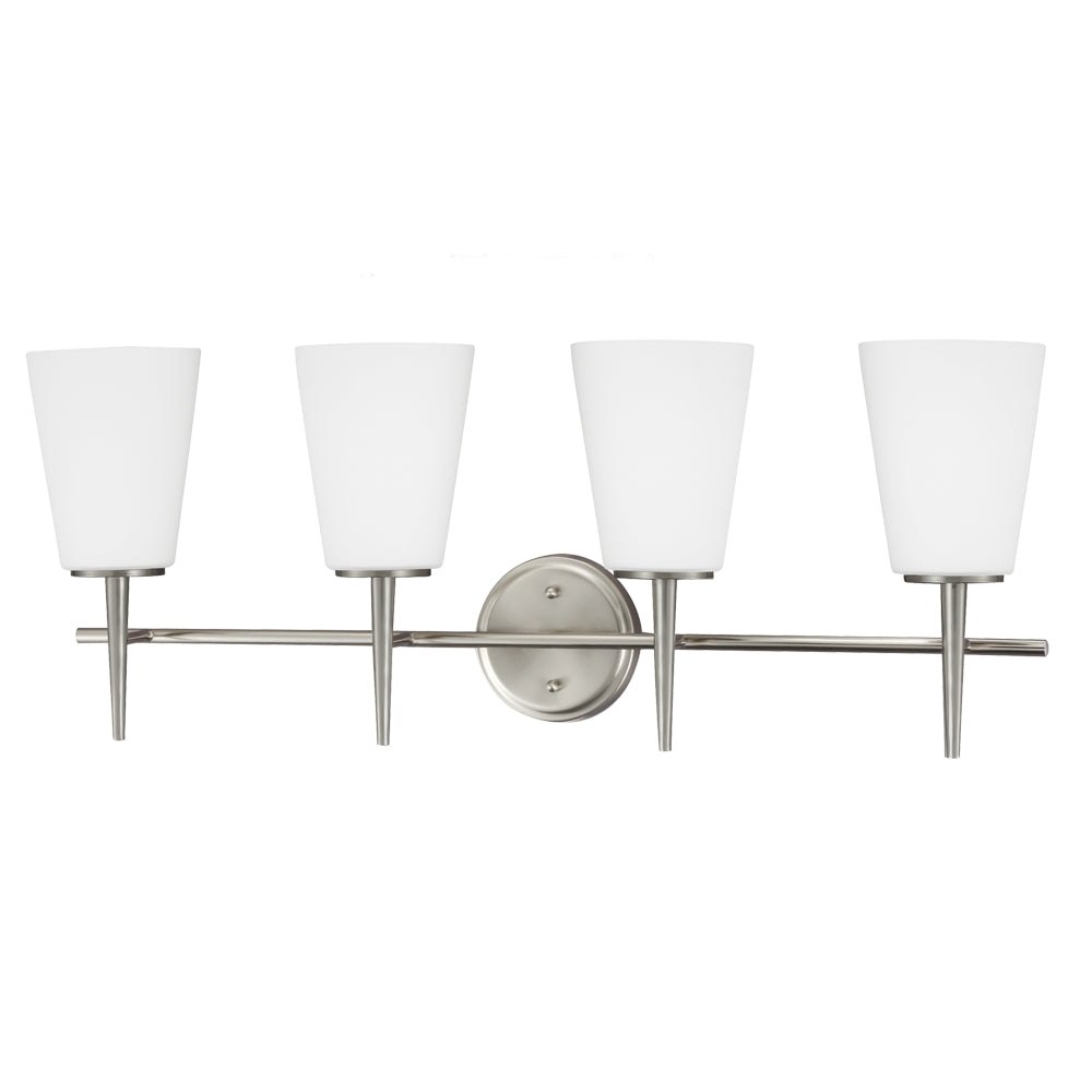 Generation Lighting. - 4440404-962 - Four Light Wall / Bath - Driscoll - Brushed Nickel