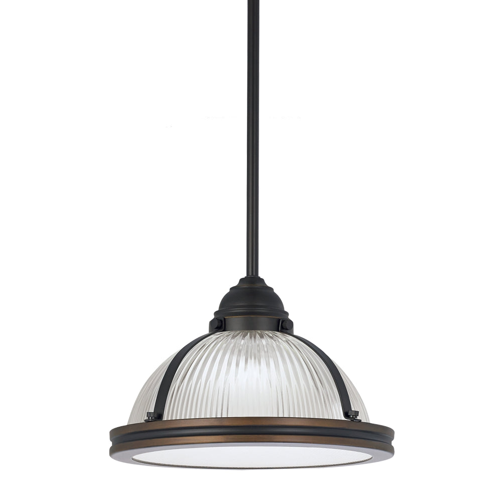 Generation Lighting. - 65060-715 - One Light Pendant - Pratt Street Prismatic - Autumn Bronze