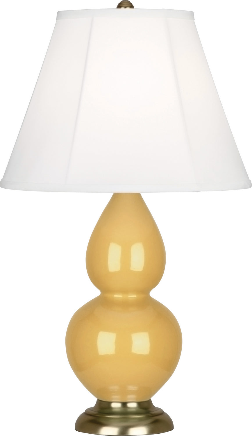 Robert Abbey - SU10 - One Light Accent Lamp - Small Double Gourd - Sunset Yellow Glazed Ceramic w/Antique Brass