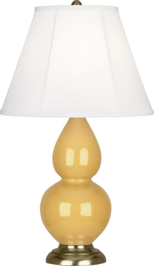 Robert Abbey - SU10 - One Light Accent Lamp - Small Double Gourd - Sunset Yellow Glazed Ceramic w/Antique Brass