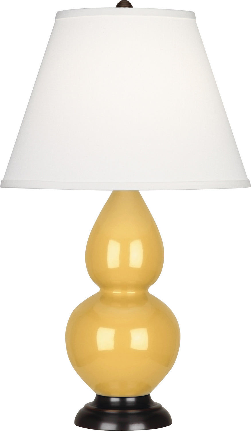 Robert Abbey - SU11X - One Light Accent Lamp - Small Double Gourd - Sunset Yellow Glazed Ceramic w/Deep Patina Bronze