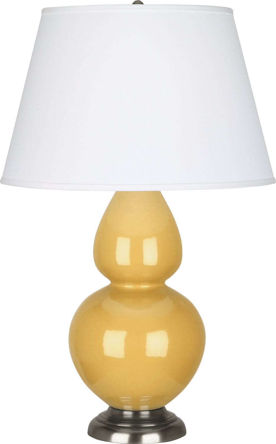 Robert Abbey - SU22X - One Light Table Lamp - Double Gourd - Sunset Yellow Glazed Ceramic w/Antique Silver