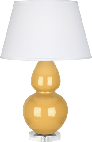 Robert Abbey - SU23X - One Light Table Lamp - Double Gourd - Sunset Yellow Glazed Ceramic w/Lucite Base