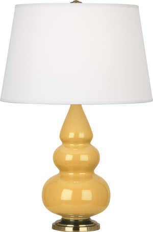 Robert Abbey - SU30X - One Light Accent Lamp - Small Triple Gourd - Sunset Yellow Glazed Ceramic w/Antique Brass