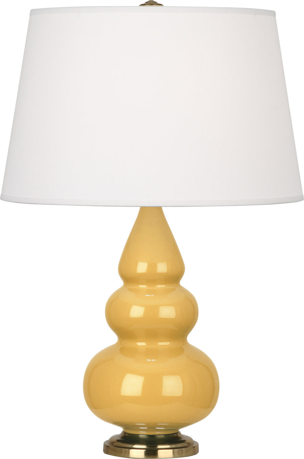 Robert Abbey - SU30X - One Light Accent Lamp - Small Triple Gourd - Sunset Yellow Glazed Ceramic w/Antique Natural Brass