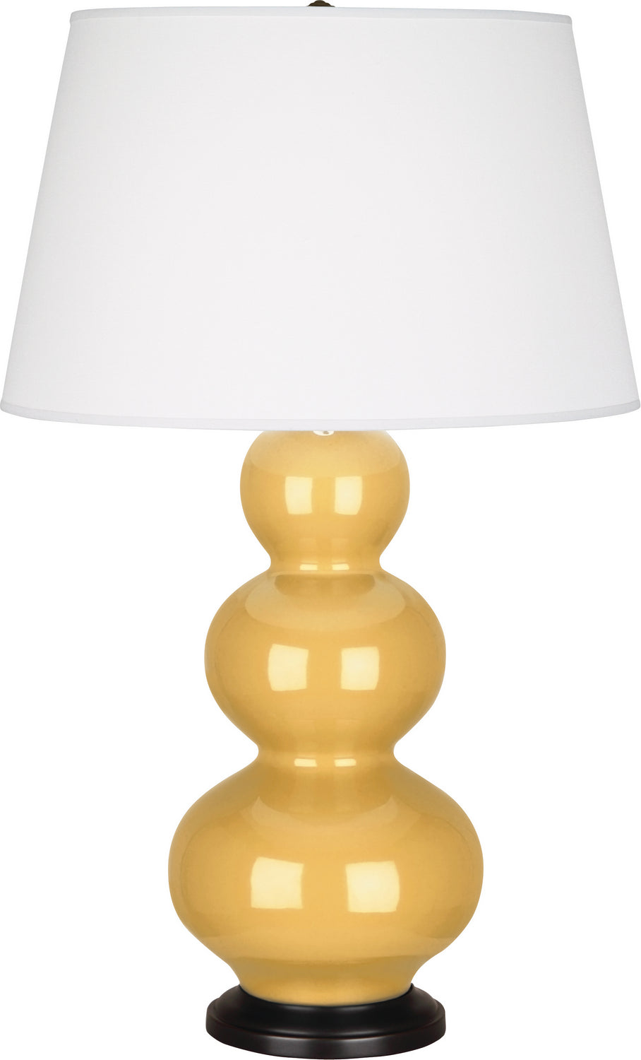 Robert Abbey - SU41X - One Light Table Lamp - Triple Gourd - Sunset Yellow Glazed Ceramic w/Deep Patina Bronze