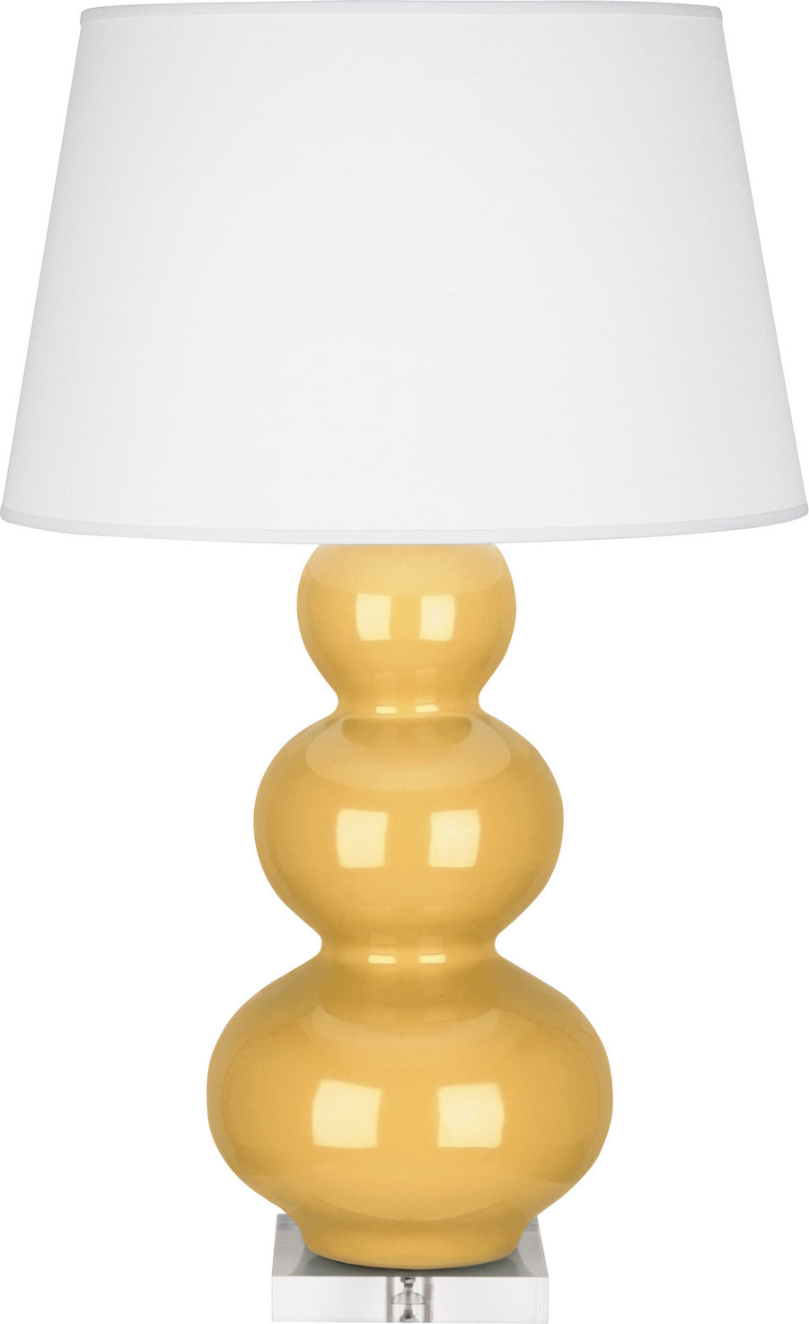 Robert Abbey - SU43X - One Light Table Lamp - Triple Gourd - Sunset Yellow Glazed Ceramic w/Lucite