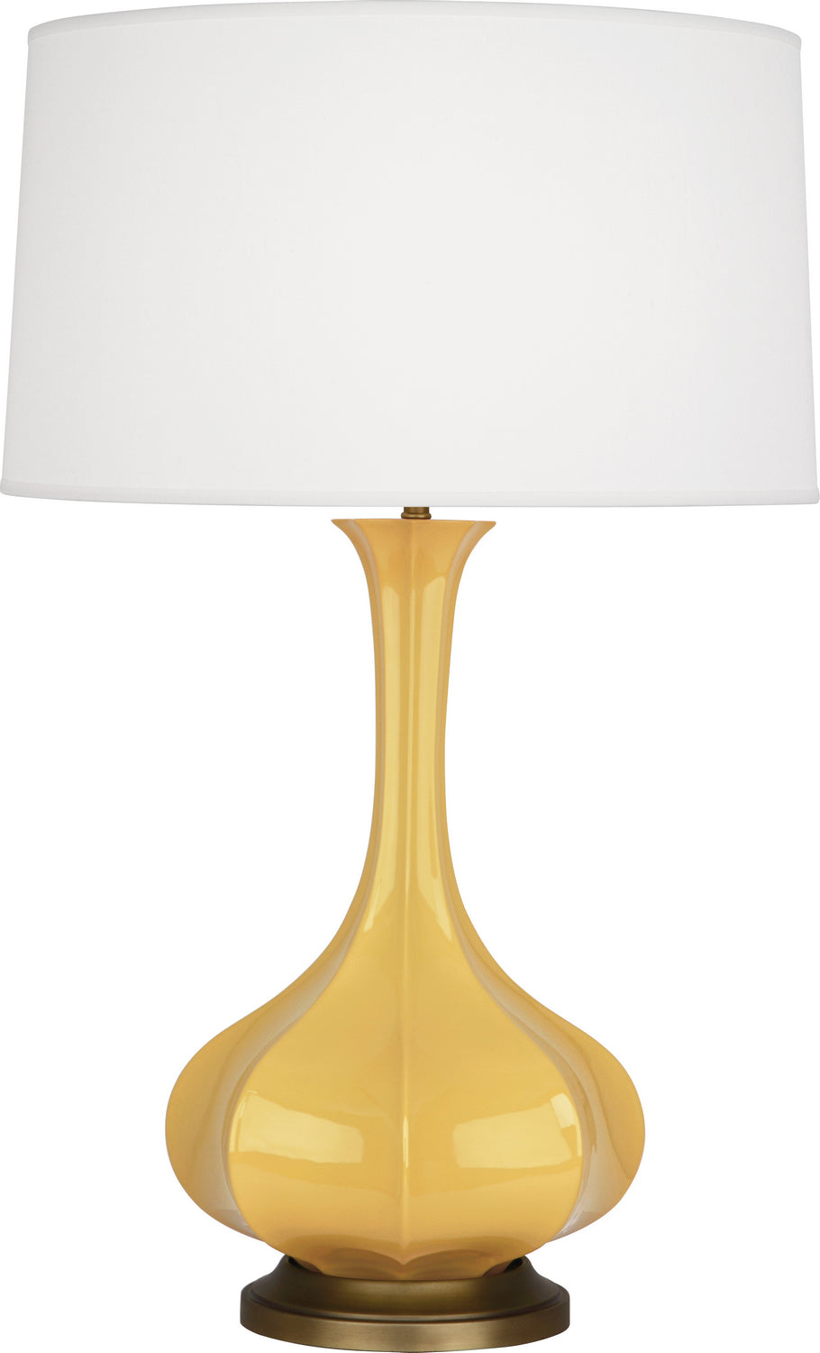 Robert Abbey - SU994 - One Light Table Lamp - Pike - Sunset Yellow Glazed Ceramic w/Aged Brass