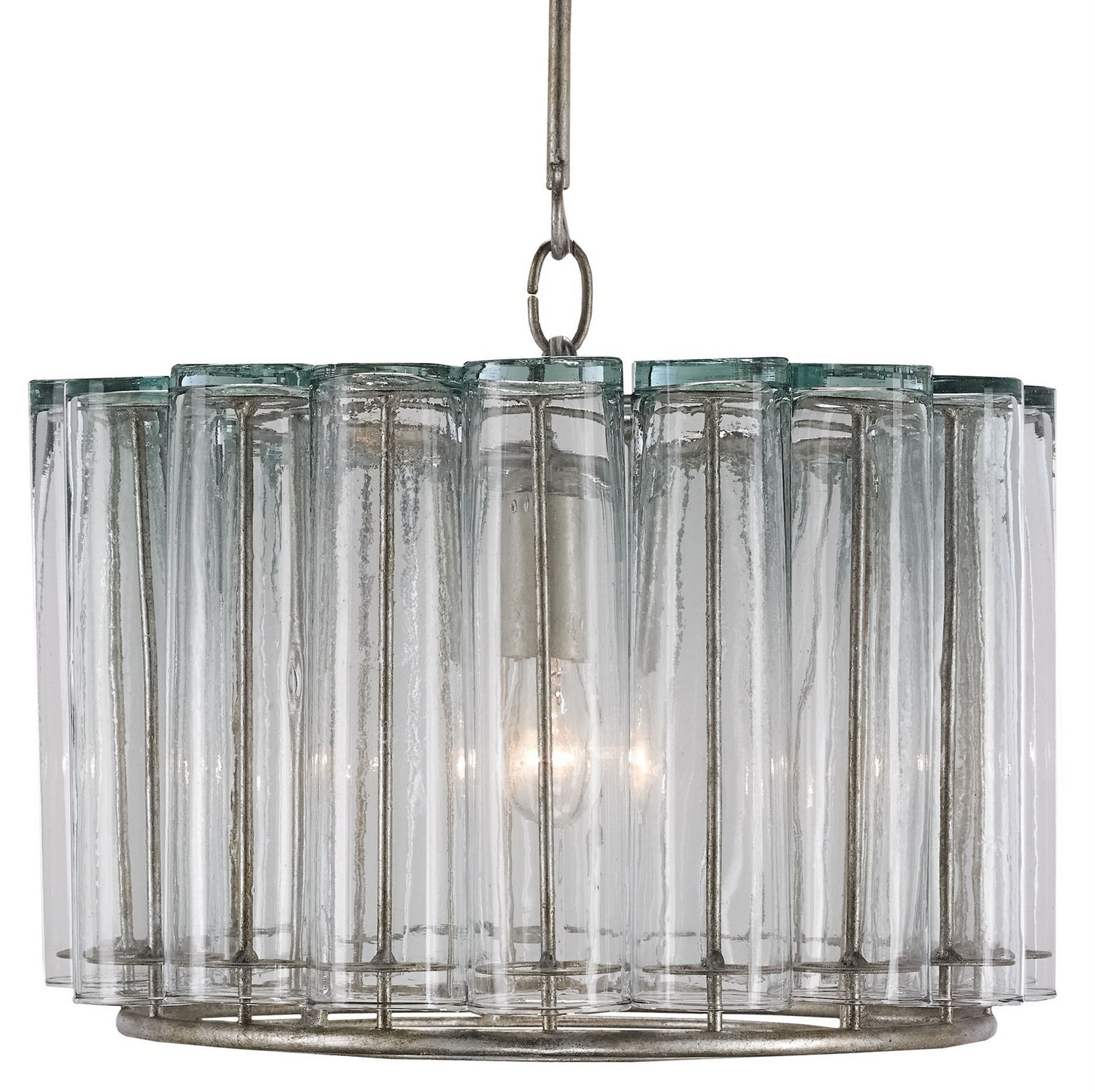 Currey and Company - 9375 - One Light Pendant - Bevilacqua - Silver Leaf