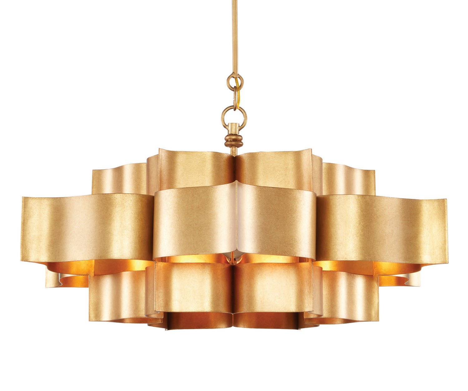 Currey and Company - 9494 - Six Light Chandelier - Grand - Antique Gold Leaf