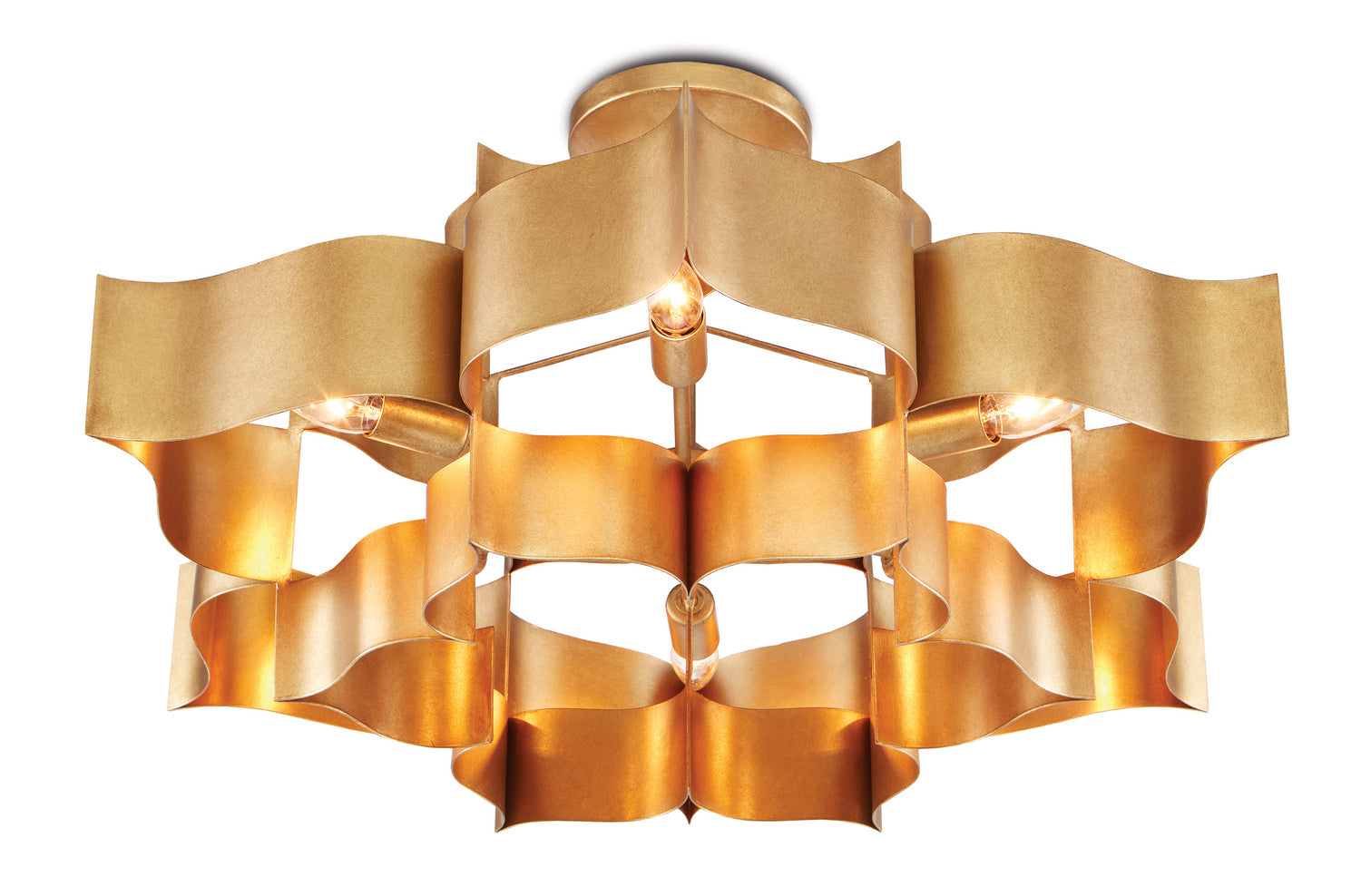 Currey and Company - 9494 - Six Light Chandelier - Grand - Antique Gold Leaf