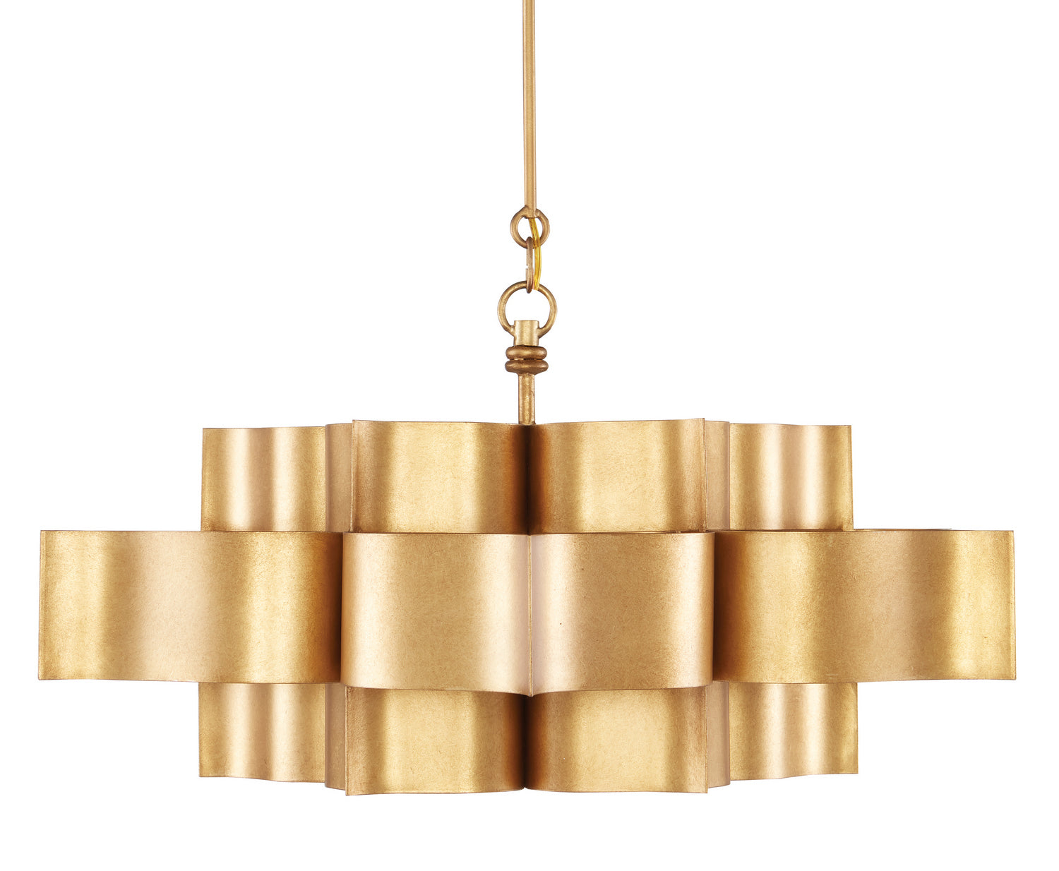 Currey and Company - 9494 - Six Light Chandelier - Grand - Antique Gold Leaf