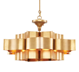 Currey and Company - 9494 - Six Light Chandelier - Grand - Antique Gold Leaf