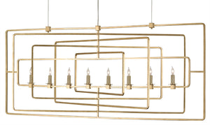 Currey and Company - 9542 - Eight Light Chandelier - Metro - Contemporary Gold Leaf