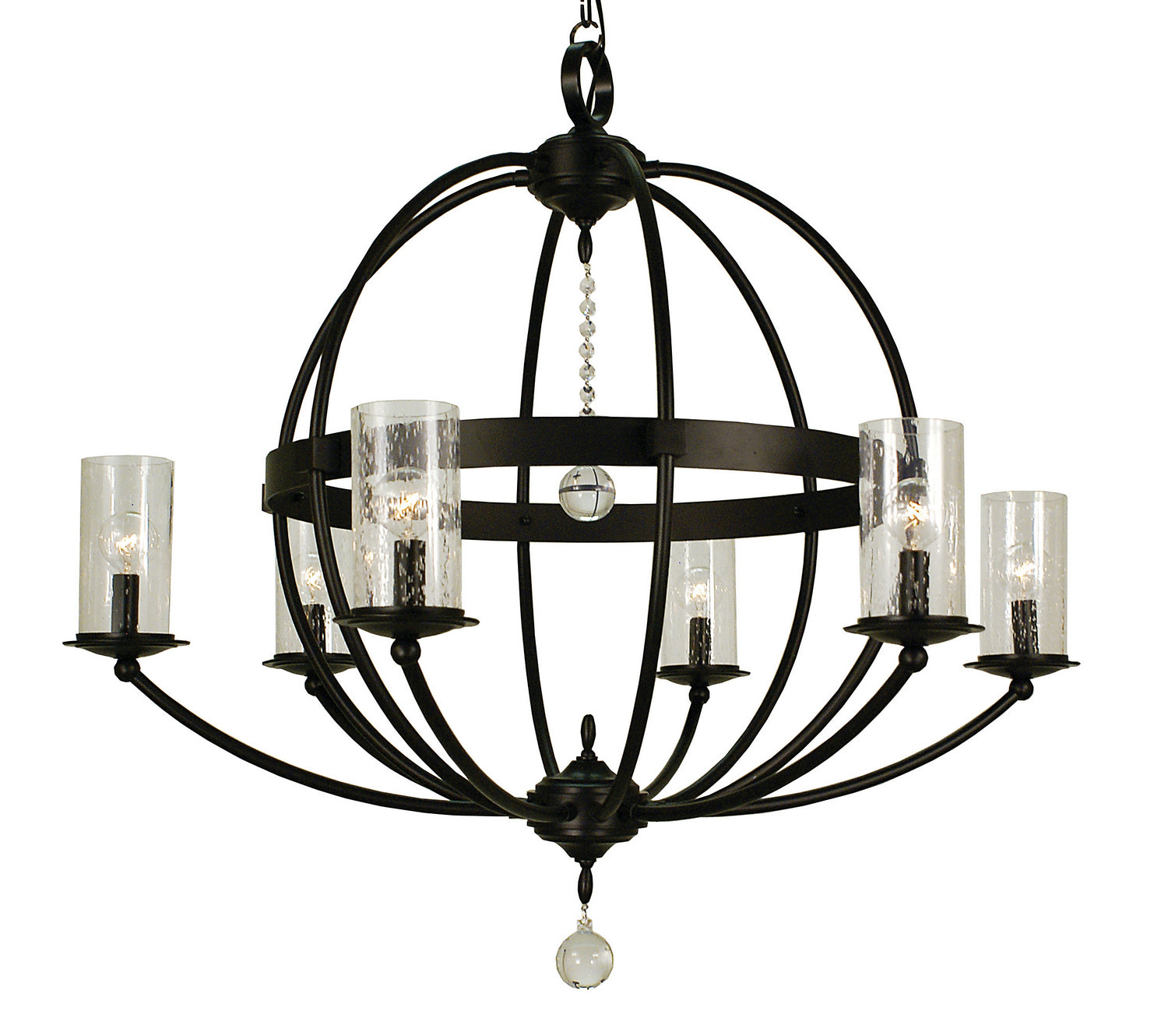 Framburg - 1077 MBLACK - Six Light Foyer Chandelier - Compass - Matte Black