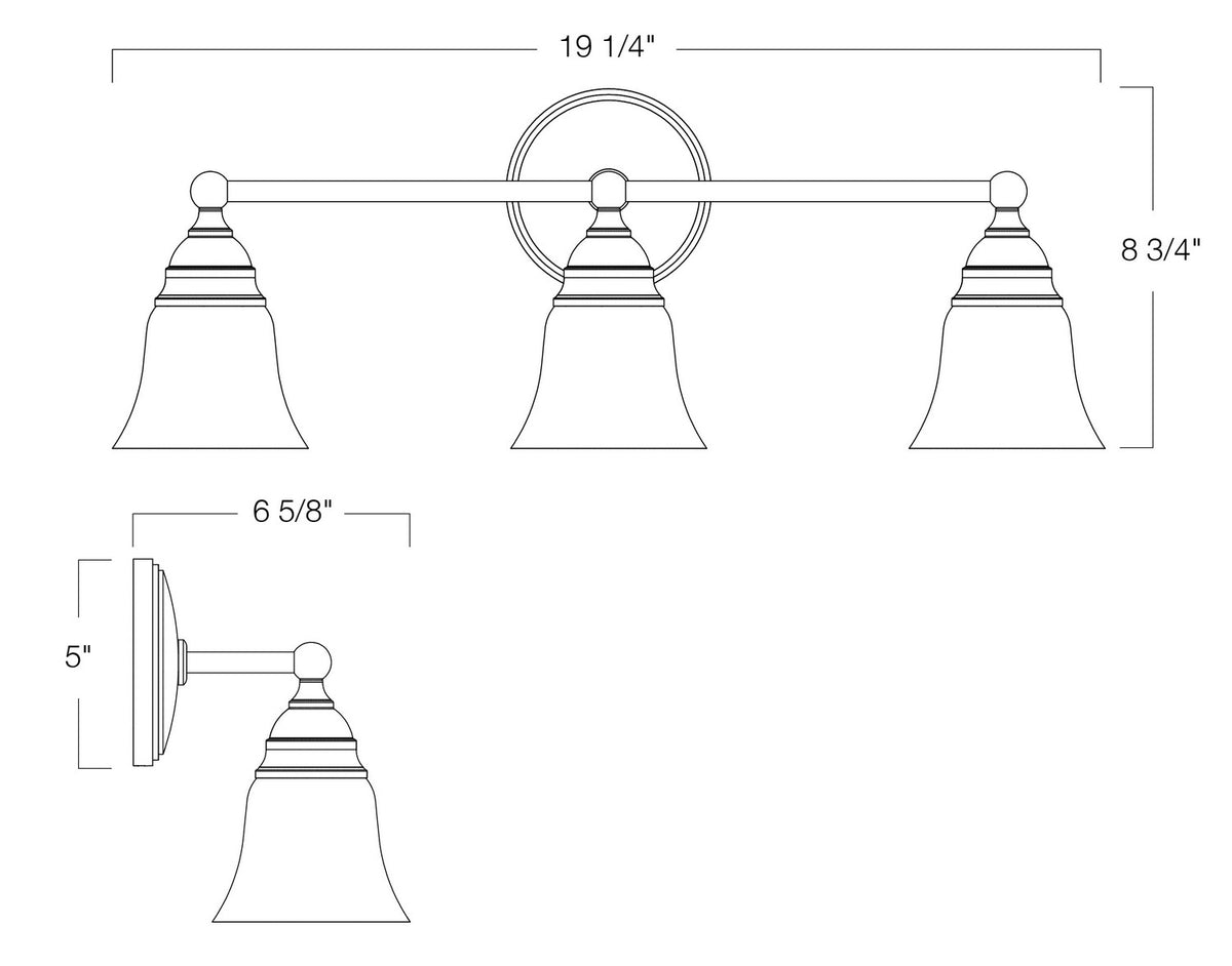 Norwell Lighting - 8583-CH-BSO - Three Light Wall Sconce - Sophie - Chrome