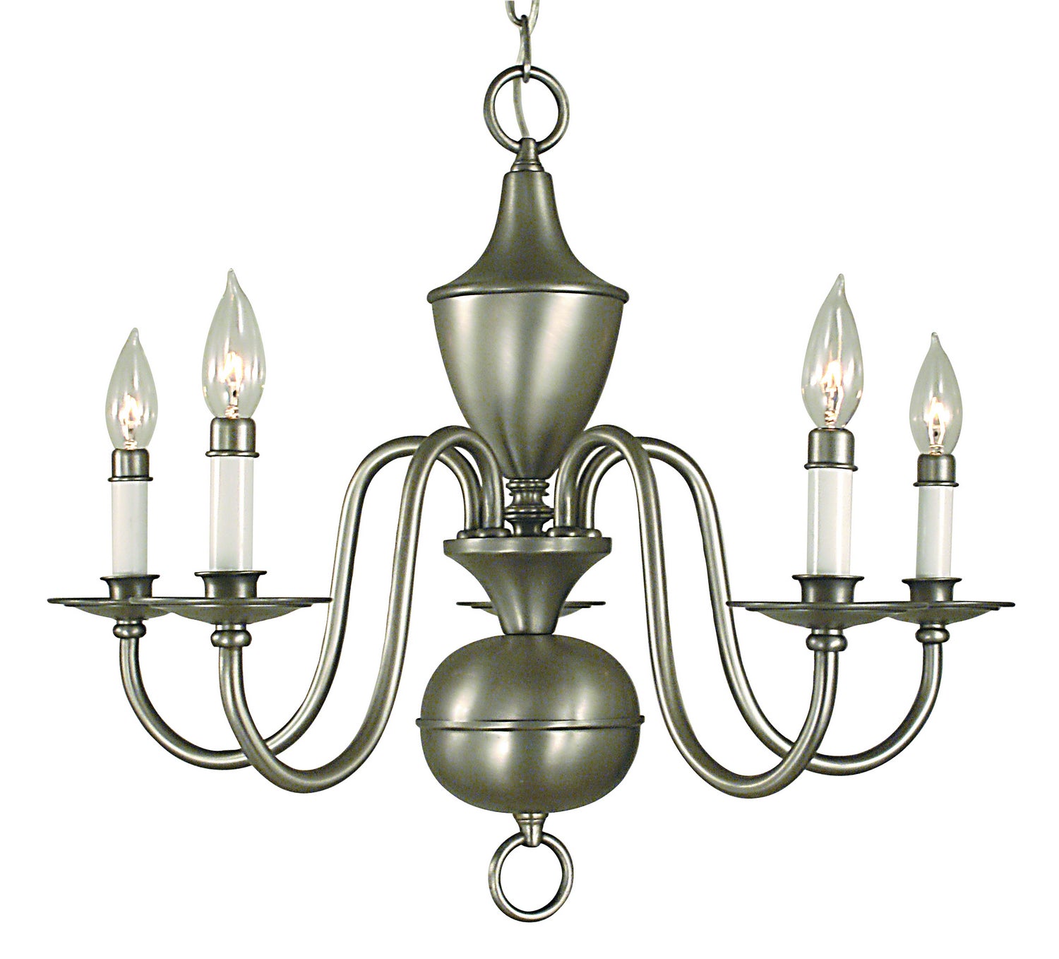 Framburg - 2525 SP - Five Light Chandelier - Jamestown - Satin Pewter