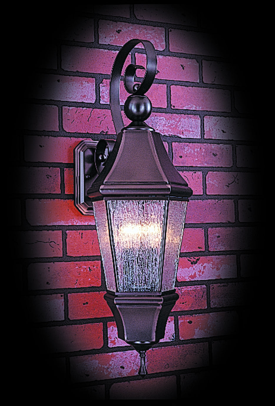 Framburg - 8742 SBR/R - Three Light Exterior Wall Mount - Normandy - Siena Bronze with Rain Glass