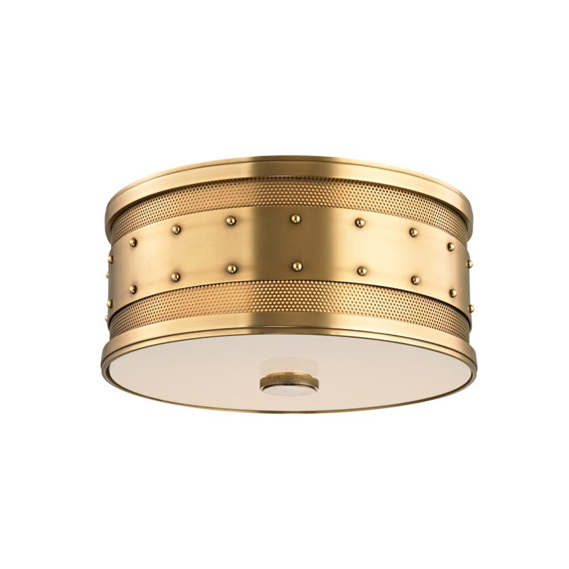 Hudson Valley - 2202-AGB - Two Light Flush Mount - Gaines - Aged Brass