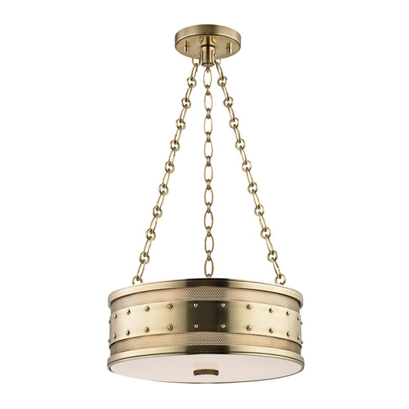 Hudson Valley - 2216-AGB - Three Light Pendant - Gaines - Aged Brass