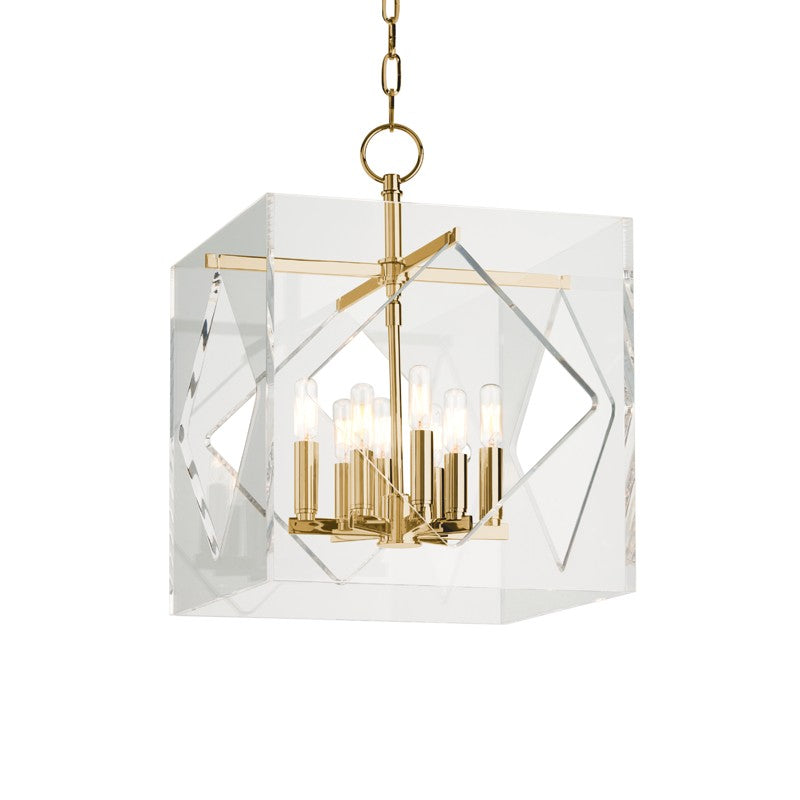 Hudson Valley - 5916-AGB - Eight Light Pendant - Travis - Aged Brass