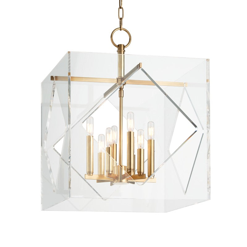 Hudson Valley - 5920-AGB - Eight Light Pendant - Travis - Aged Brass