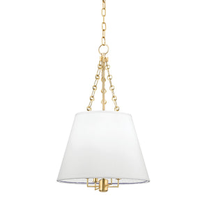 Hudson Valley - 6415-AGB - Four Light Pendant - Burdett - Aged Brass