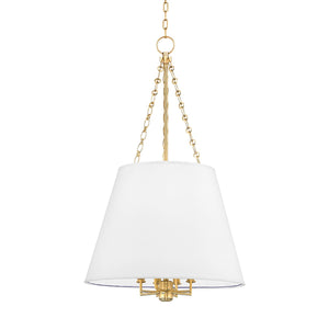 Hudson Valley - 6422-AGB - Eight Light Pendant - Burdett - Aged Brass