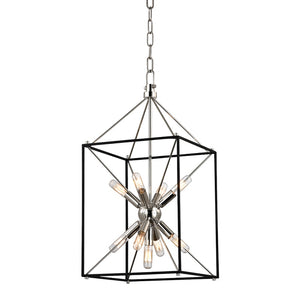 Hudson Valley - 8912-PN - Nine Light Lantern - Glendale - Polished Nickel/Black