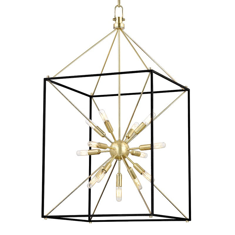 Hudson Valley - 8920-AGB - 13 Light Chandelier - Glendale - Aged Brass/Black