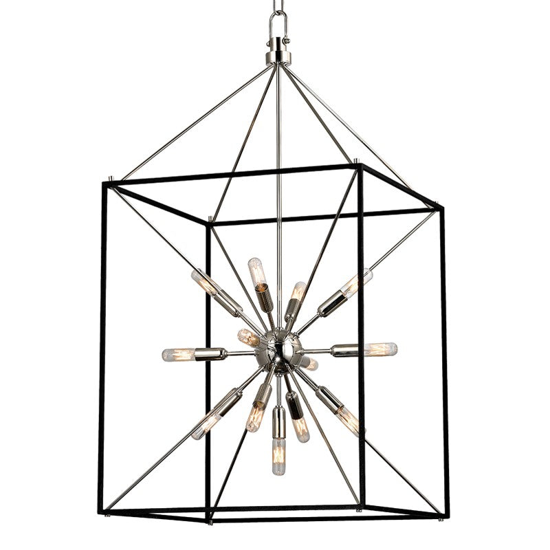 Hudson Valley - 8920-PN - 13 Light Chandelier - Glendale - Polished Nickel/Black