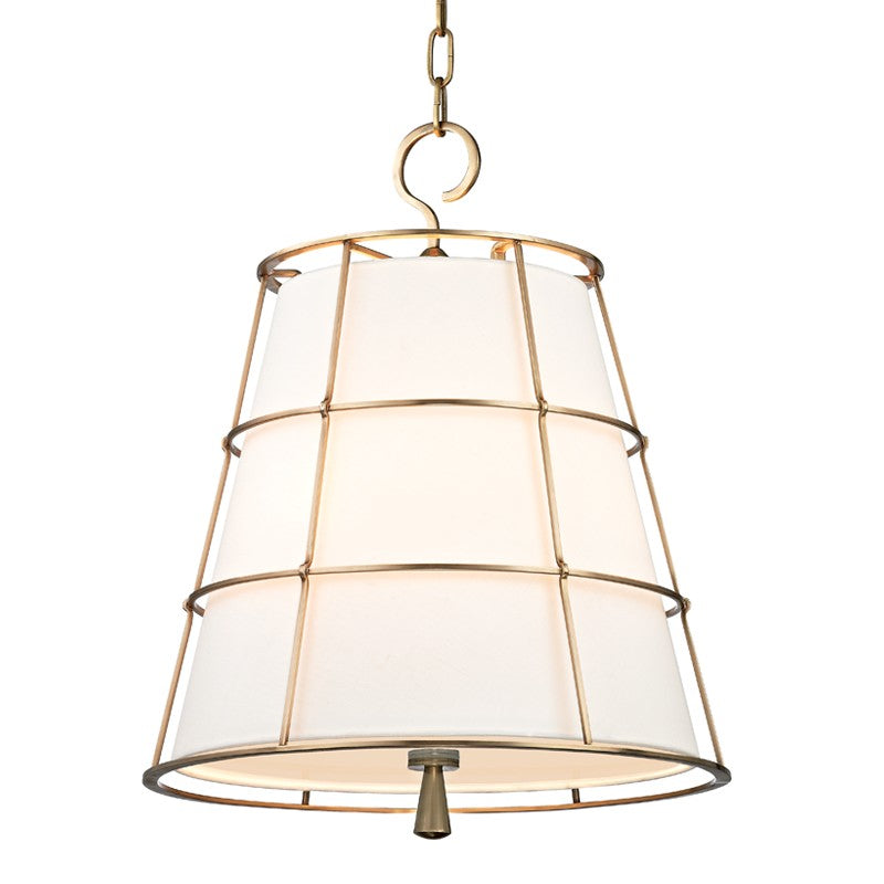 Hudson Valley - 9818-AGB - Three Light Pendant - Savona - Aged Brass