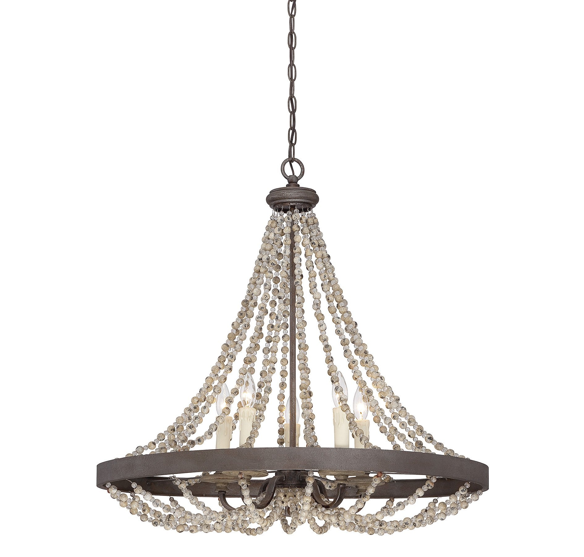 Savoy House - 7-7406-5-39 - Five Light Pendant - Mallory - Fossil Stone