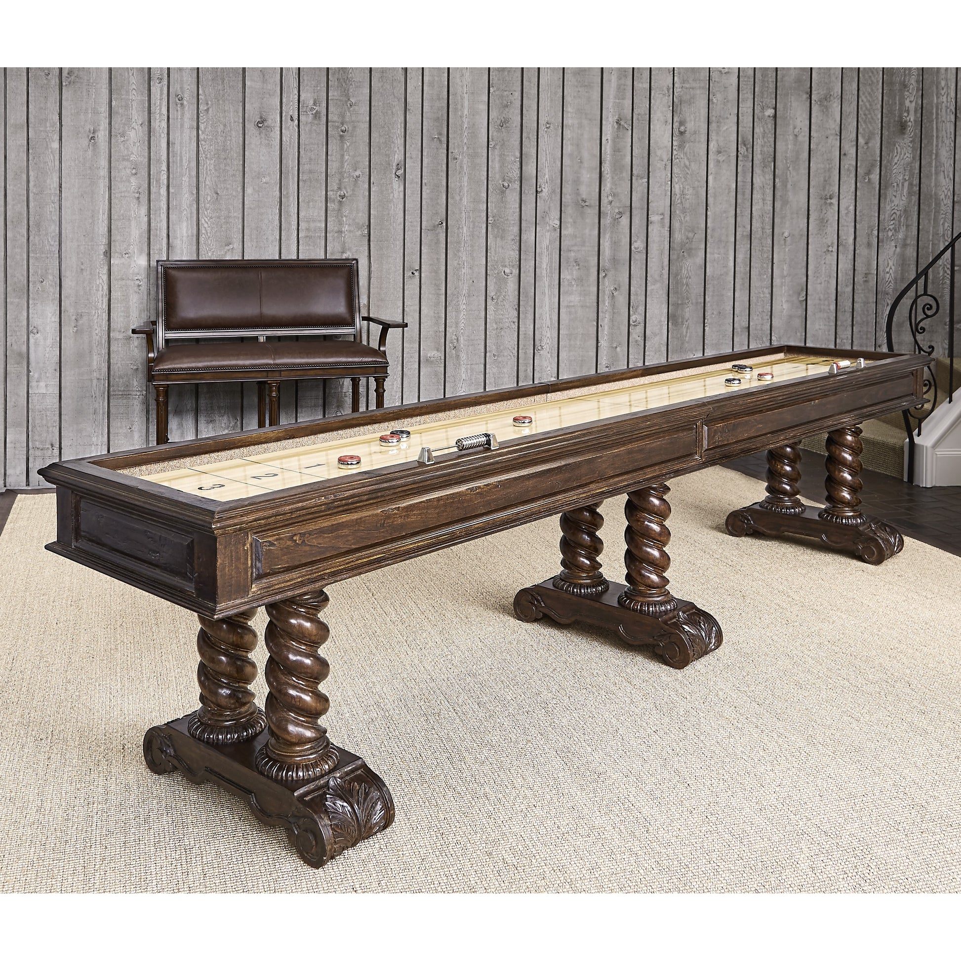 Ambella Home - 17501-935-012 - Shuffleboard Table - Castilian - Distressed Medium Brown