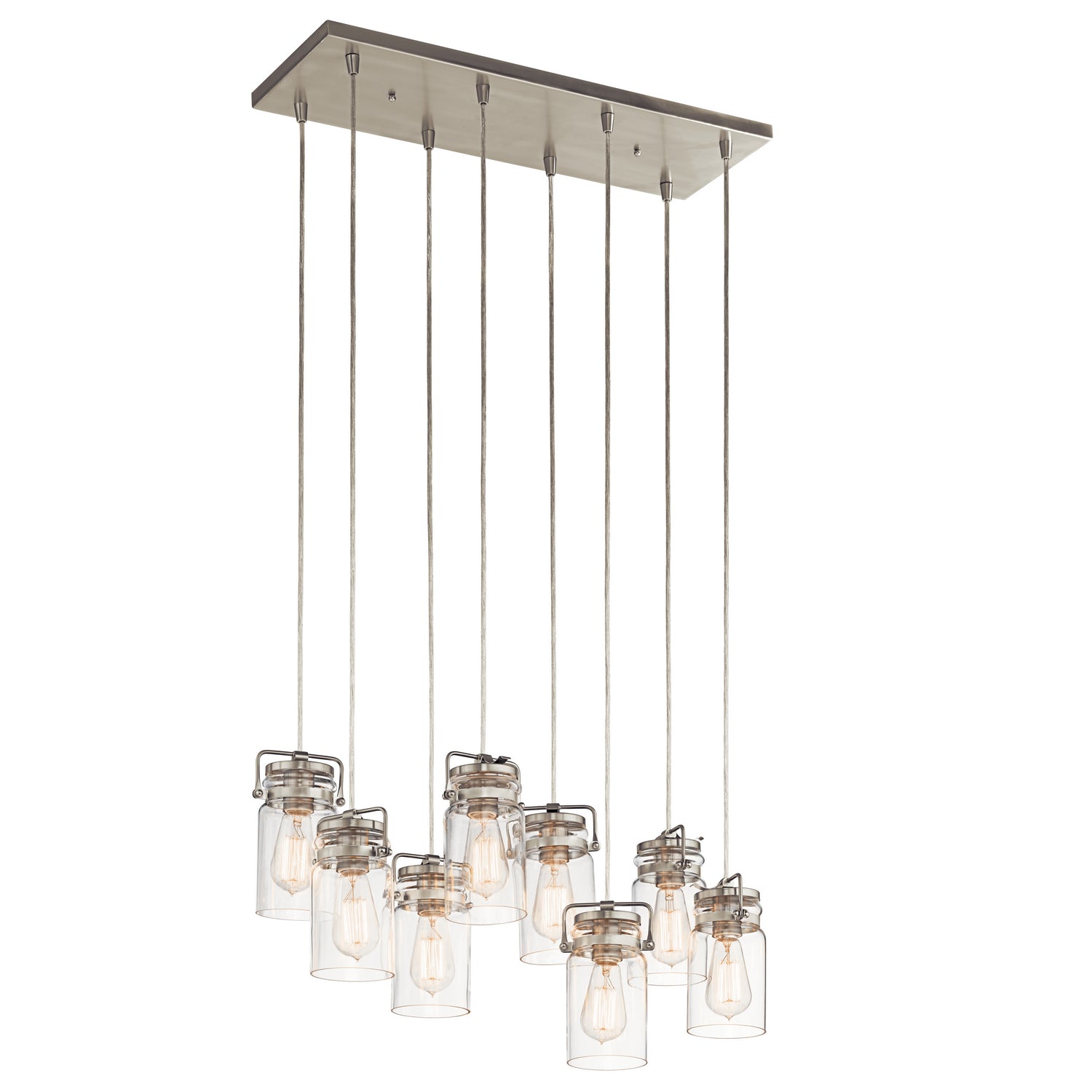 Kichler - 42890NI - Eight Light Linear Chandelier - Brinley - Brushed Nickel