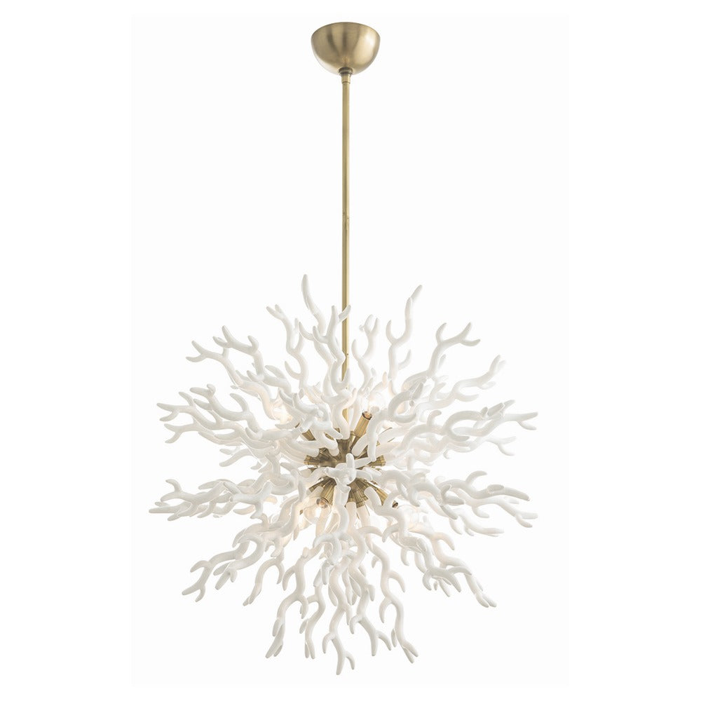 Arteriors - 89992 - Eight Light Chandelier - Diallo - White Lacquer