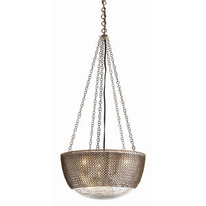 Arteriors - DK42043 - Three Light Pendant - Chainmail - Antique Brass