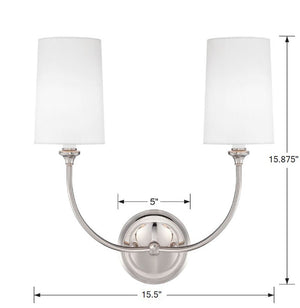 Crystorama - 2242-PN - Two Light Wall Sconce - Sylvan - Polished Nickel